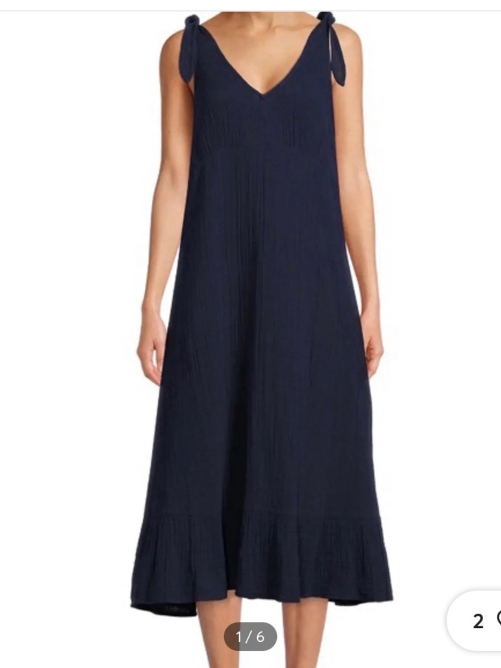 Time and Tru cotton gauze sleeveless ruffle midi/maxi dress large 12-14